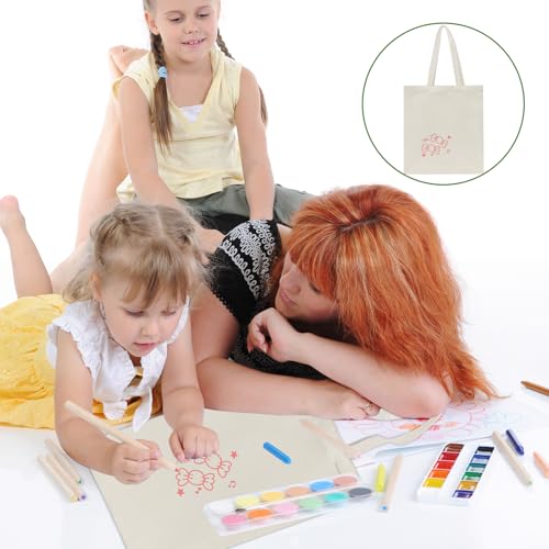 HECTOLIFE 6/12/24/48/ 96 Pack Canvas Tote Bags,Reusable Blank Canvas for Shopping Bags
