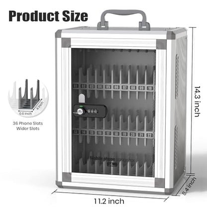 36 Slots Cell Phone Locker for Classroom with Code&Key Lock - size: 36 Slots