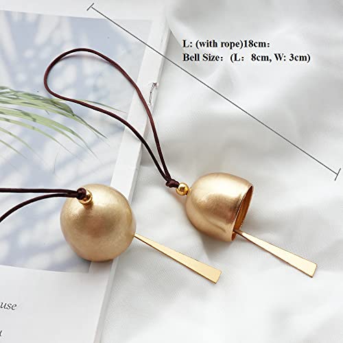 2Pcs Gold Plated Door Opening Bell Hanging Decoration Bell for Good Luck