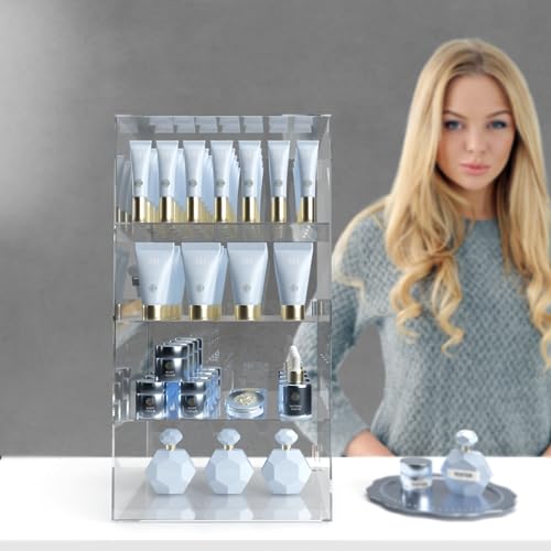 Marketing Holders Acrylic Locking Vertical Cabinet with Keys 12" x 12" x 23" Clear Tall Countertop Locker One Piece No Assembly Cupboard with Swinging Door for Retail Merchandise - size: 12" x 12" x 23"