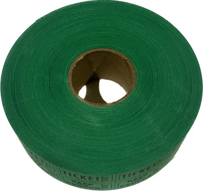 The Ticket Gurus-Raffle Tickets - 4 Rolls of 2000 Double Tickets 8,000 Total 50/50 Raffle Tickets-(4) Green Rolls