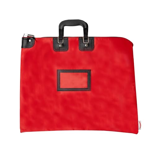 Lockable Document Bag with handles, 15 x 19 - color: Red