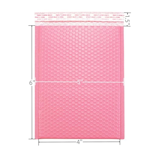 Bubble Mailers 4x6 Inch 12 Pack Small Padded Envelopes Bags (Pink) - color: Pink