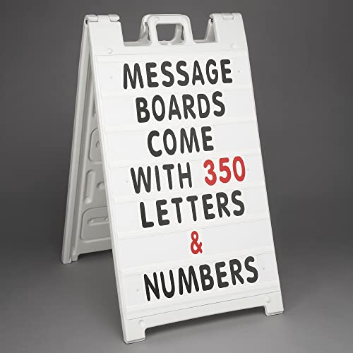 Plasticade Signicade Deluxe A Frame Sidewalk Curb Sign Portable Folding Double Sided Display with Quick Change System for Store Signs, White (2 Pack)