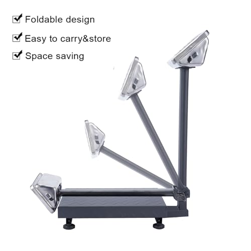 TUFFIOM 220lb Weight Electronic Platform Scale,Digital Floor Heavy Duty Folding Scales,Stainless Steel High-Definition LCD Display, Perfect for Postal Luggage Shipping Mailing Package Price Computing - color: 220lb Black