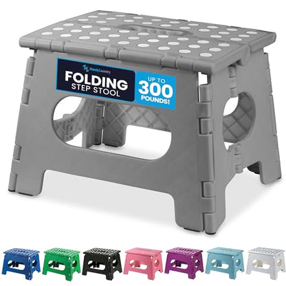 Handy Laundry Folding Step Stool 9 Inch, Grey, Non-Slip Holds 300 lbs - color: Gray, size: 9 Inch