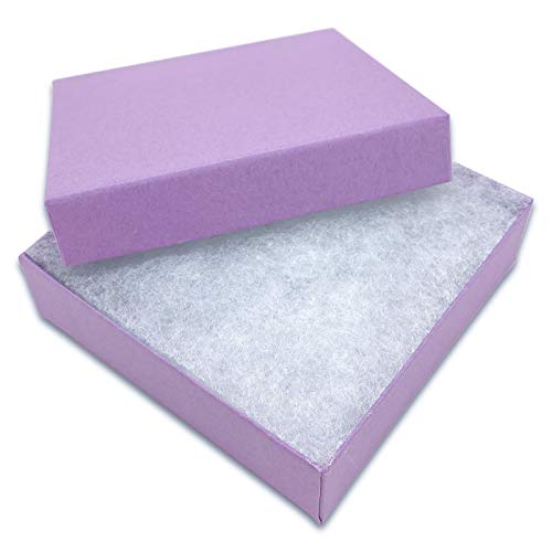 TheDisplayGuys 25 Cardboard Jewelry Gift Boxes with Inserts - Purple - color: Purple Lavender, size: 1 Count (Pack of 25)