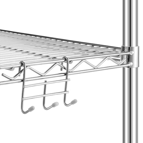 Teenyyou 6 Pack 3 Hook Attachment for Wire Shelving, Chrome - color: Chrome