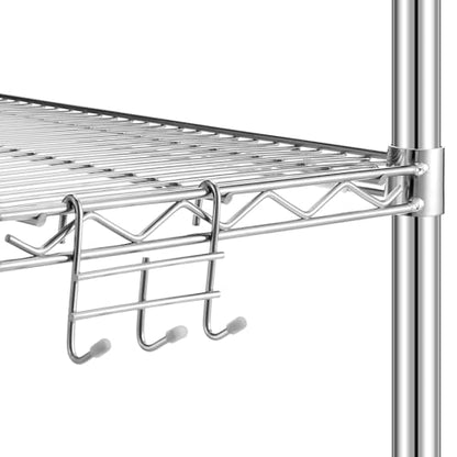Teenyyou 6 Pack 3 Hook Attachment for Wire Shelving, Chrome - color: Chrome