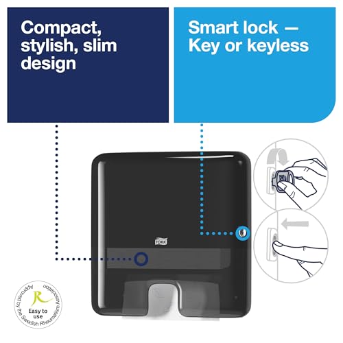 Tork Xpress Mini Multifold Hand Towel Dispenser Black H2, 553128 - color: Black