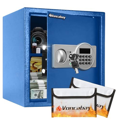 Voncabay Money Safe Box for Home with Digital Keypad, 1.5 Cu. Ft., Blue - color: Blue, size: 1.5 Cubic Feet