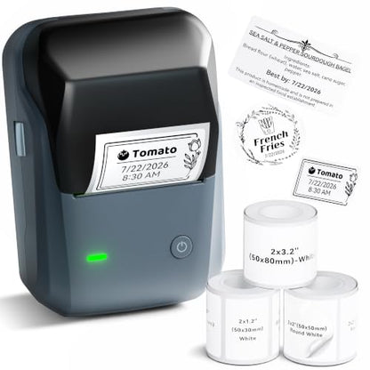 NIIMBOT B1 Label Maker Came with 3 Roll White Labels(Blue) - color: Blue, size: Printer+ 3 Tapes