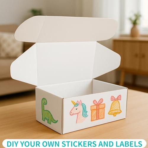 6x4x3 Inch White Corrugated Cardboard Shipping Boxes Set of 2 - size: 6x4x3 inch 2 Pack