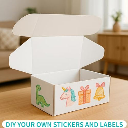 6x4x3 Inches 50 Pack White Corrugated Cardboard Shipping Boxes - size: 6x4x3 inch 50 Pack