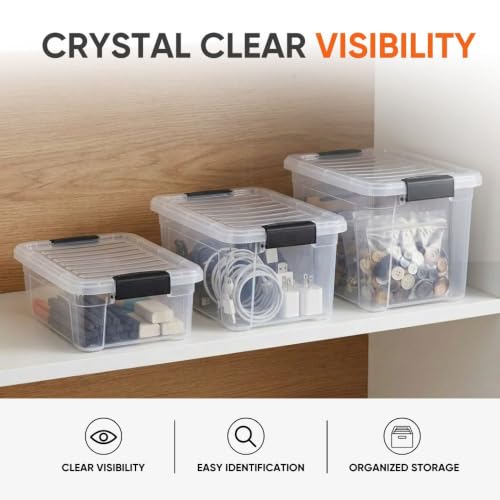 Superio 2.3 Quart Clear Plastic Storage Containers with Lids, Stackable Organizer Bins, BPA-Free Storage Boxes for Home, Office, Dorm & Classroom, 2 Pack - size: 2.3 Quart