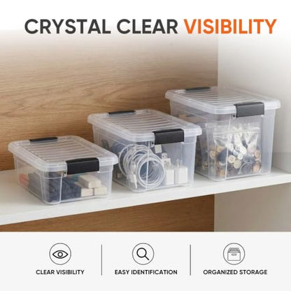 Superio 2.3 Quart Clear Plastic Storage Containers with Lids, Stackable Organizer Bins, BPA-Free Storage Boxes for Home, Office, Dorm & Classroom, 2 Pack - size: 2.3 Quart
