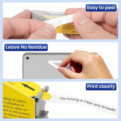 1-Pack Compatible with Brother P-Touch TZe-221 9mm White Label Tape - color: White, size: 9mm