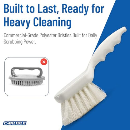 Sparta Nylon Utility Scrub Brush, 8 Inch, White - color: White/White