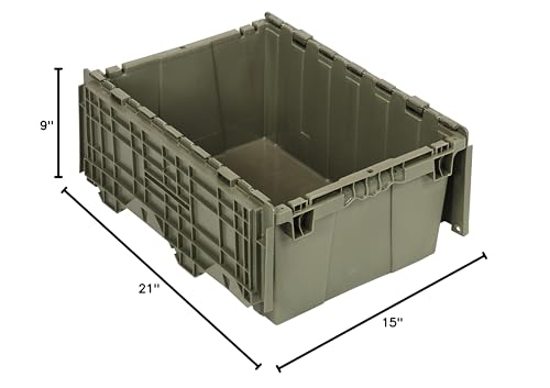 Quantum QDC2115-9 Distribution Bin, Heavy Duty Attached Top Container, 14-7/8"W x 21-3/4"L x 9-5/8"H Overall Size, 1.27 Volume