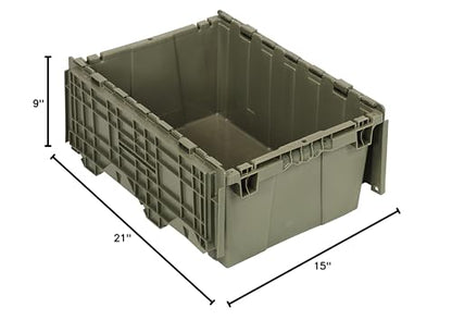 Quantum QDC2115-9 Distribution Bin, Heavy Duty Attached Top Container, 14-7/8"W x 21-3/4"L x 9-5/8"H Overall Size, 1.27 Volume