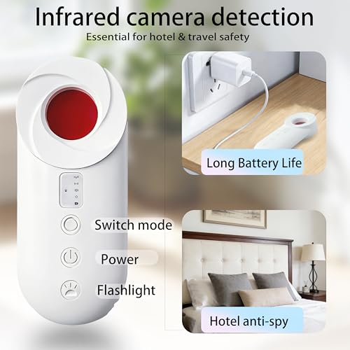 Naibudx Multifunctional Hidden Camera Detector: Detects Hidden Cameras, Features Vibration Alarm and Flashlight, a Great Companion for Business Trips and Travels