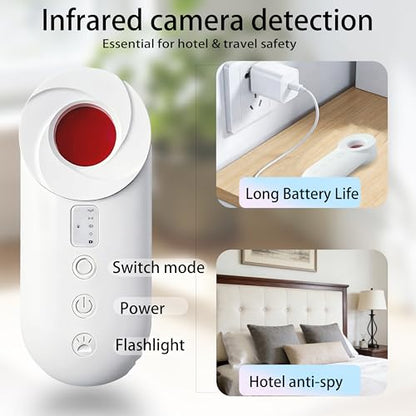 Naibudx Multifunctional Hidden Camera Detector: Detects Hidden Cameras, Features Vibration Alarm and Flashlight, a Great Companion for Business Trips and Travels