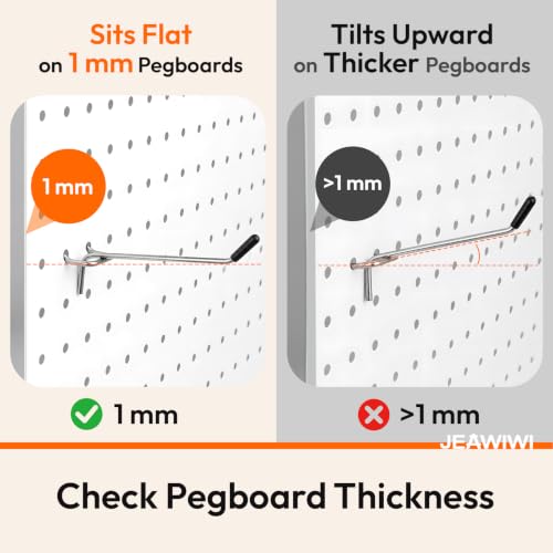 JEAWIWI 30 Pcs, Metal Pegboard Hooks, 4 Inch, Fit 1/8 in Pegboard - size: 4in 30pcs