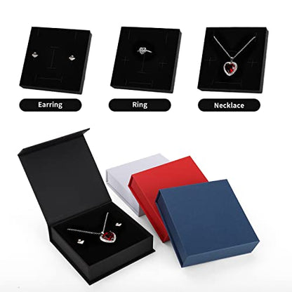 20 Pack Jewelry Gift Boxes Necklace Earring Ring Box Gift Box with Cotton Filled and Lids,Jewelry Box Gift Boxes 3.9x3.9x1.1inch (Red) - color: Red