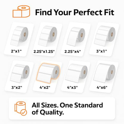12-Roll 750 PCS 4"x2" Thermal Label for Zebra gx420d zd421, 1" Core - size: 4" x 2"-12 Rolls ( 9000 Labels )