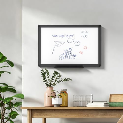 VIZ-PRO Magnetic Dry Erase Board, 18 x 12 Inches, Black Aluminium Frame - size: 18"W x 12"H