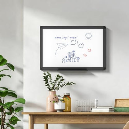 VIZ-PRO Magnetic Dry Erase Board, 18 x 12 Inches, Black Aluminium Frame - size: 18"W x 12"H