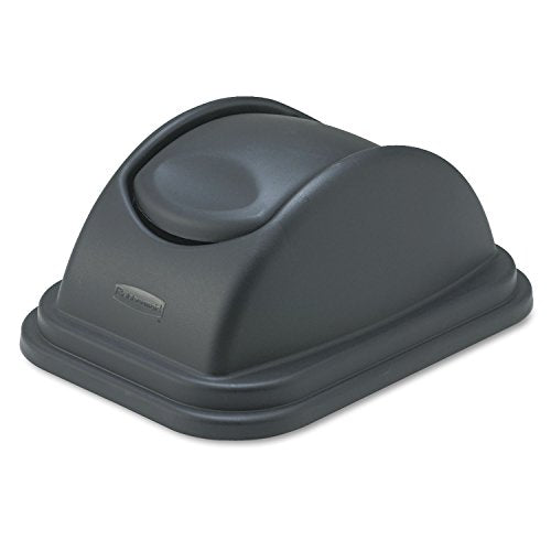 Rubbermaid Commercial Products Swing Top Wastebasket Lid, Compatible with 41QT/10.25G RCP Wastebaskets, Polypropylene, Black, Lid Only