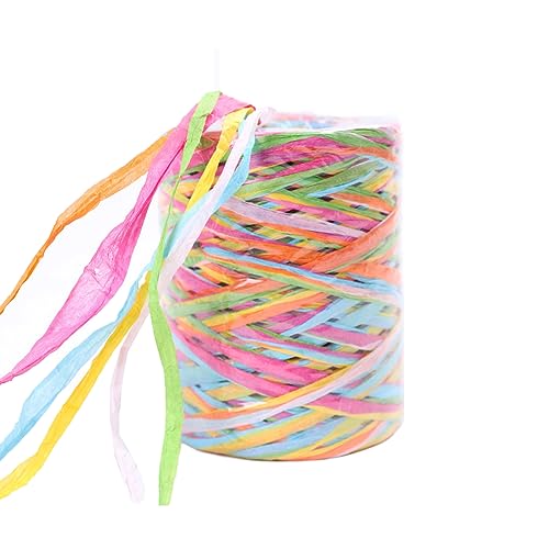 UPSTORE 262 Feet 6Colors Raffia Paper Ribbon, Colorful Packing Twine String
