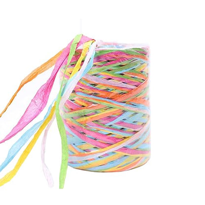 UPSTORE 262 Feet 6Colors Raffia Paper Ribbon, Colorful Packing Twine String