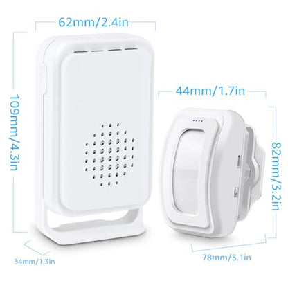 Nineleaf Entrance Alarm Chime for Business, Door Chime with Motion Detector, Store Door Alarm for Inside Homes, Businesses, Stores,1 Receiver,2 Sensors