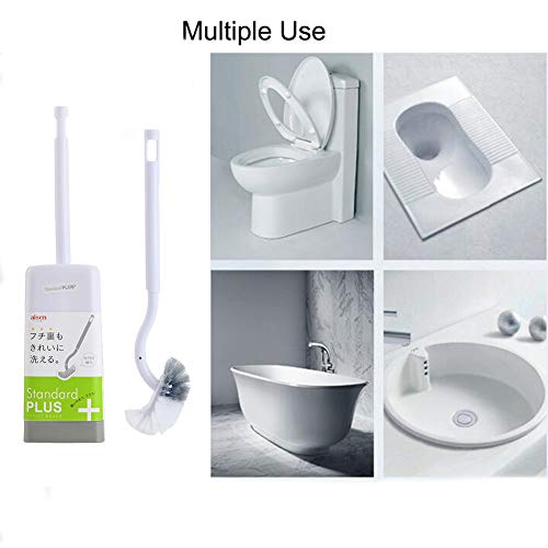 Marbarsse Bathroom Toilet Bowl Brush and Holder, Curved Design Toilet Brush for Deep Cleaning Under Rim, Best Toilet Brush Set, Easy Handy CompactToilet BowlCleaner Brush for Bathroom, 1 Pack - color: White-1 Pc-a