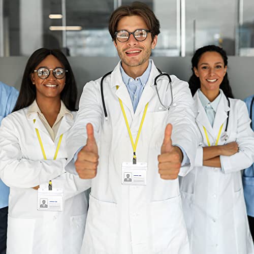 Hoolerry 300 Pcs Lanyards Bulk for ID Badges, Flat Swivel Hook, Yellow - color: Yellow