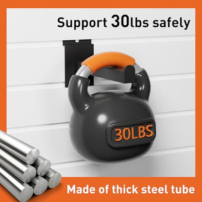 10 Inch Square Tubing Slatwall Shelf Bracket , Heavy Duty Slat Wall Floating Shelf Bracket with Lip, Slatwall Accessories for Retail Display,Garage (12Pcs, Black) - size: 10 Inch