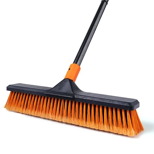 CLEANHOME 18" Push Broom Outdoor Heavy Duty for Garages,Driveways and Decks