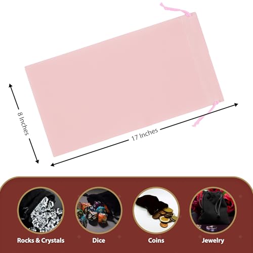 Mandala Crafts 8x17 Dusty Rose Velvet Drawstring Bags for Shoe Dusting Bags - color: Dusty Rose 8X17 Inches, size: 1 Count (Pack of 10)