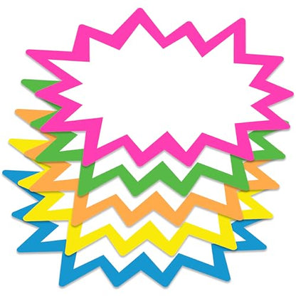 Starburst Signs with Stickers 100pcs 6x8 inch (Neon) - color: Neon, size: 6x8