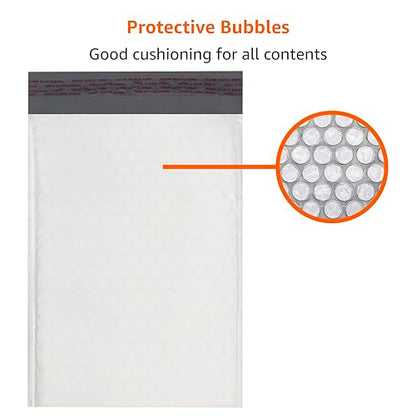 Amazon Basics Poly Bubble Mailer, 8.5" x 12" (Internal Size 8.25" x 11"), Self-Seal, 100-Pack, White/Grey - style: 8.5" x 12"