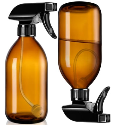 Tecohouse 360° 16 OZ Amber Glass Spray Bottles 2 Pack - color: Amber
