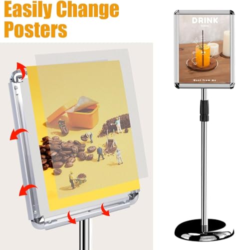 Sign Holder, 8.5x11 Sign Stand for Display 6-Pack Silver - color: Bright Silver, size: 8.5*11 6-Pack