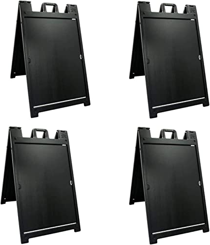 Black 4-Pack of Plasticade Signicade Deluxe A-Frame Sidewalk Curb Sign Portable Folding Double-Sided Display with Quick-Change System - size: 24 x 36 inches (Pack of 4)