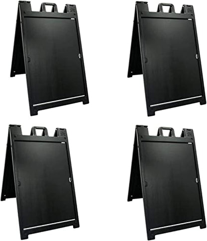Black 4-Pack of Plasticade Signicade Deluxe A-Frame Sidewalk Curb Sign Portable Folding Double-Sided Display with Quick-Change System - size: 24 x 36 inches (Pack of 4)