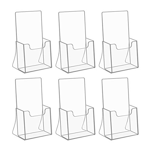 NIUBEE Acrylic Brochure Holder 4 x 6, Flyer Holder Stands Display, 6 Pack - size: 4" x 6", style: 6 Pack