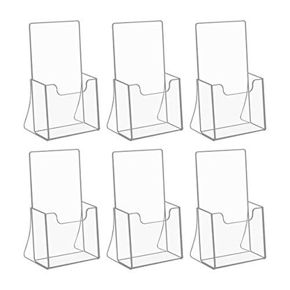NIUBEE Acrylic Brochure Holder 4 x 6, Flyer Holder Stands Display, 6 Pack - size: 4" x 6", style: 6 Pack