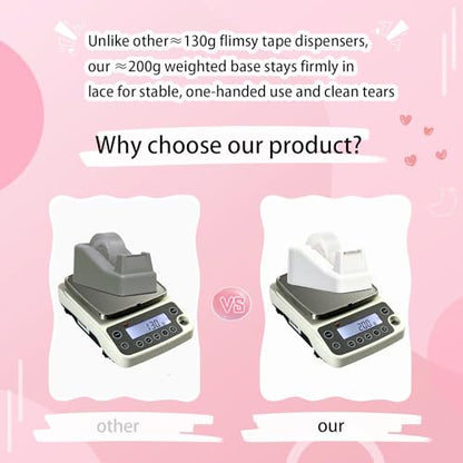 Tape Dispenser Desk,Desktop Tape Dispenser, Tape Dispenser with Weighted Non-Skid Base, Includes 6 Rolls Transparent Tape (0.71" x 1000"),Heavy Duty Tape Holder for Office, Home, School(White) - color: White