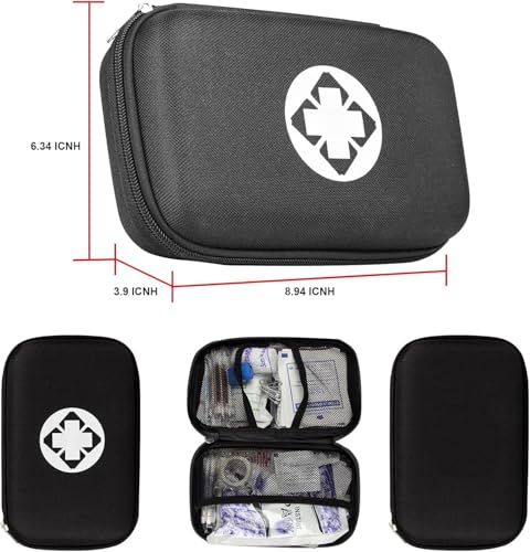 First Aid Kit 279PCS Car Home Camping Essentials Black Emergency Kit - color: Black-279pcs